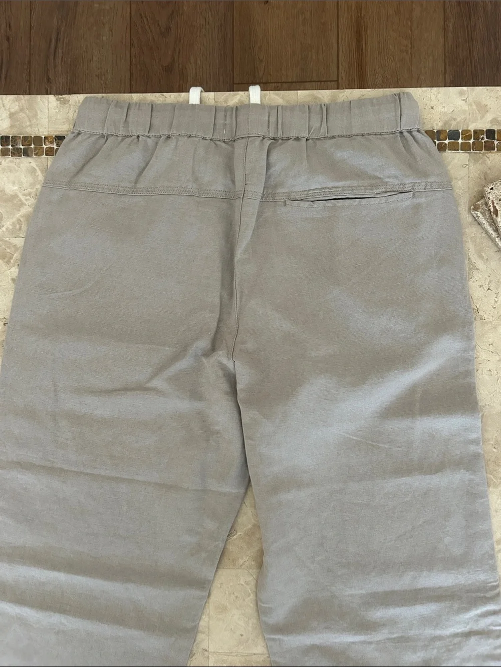 NWOT Topman Grey Linen/Blend Drawstring Trousers/Pants Pockets Men’s Size 32x32